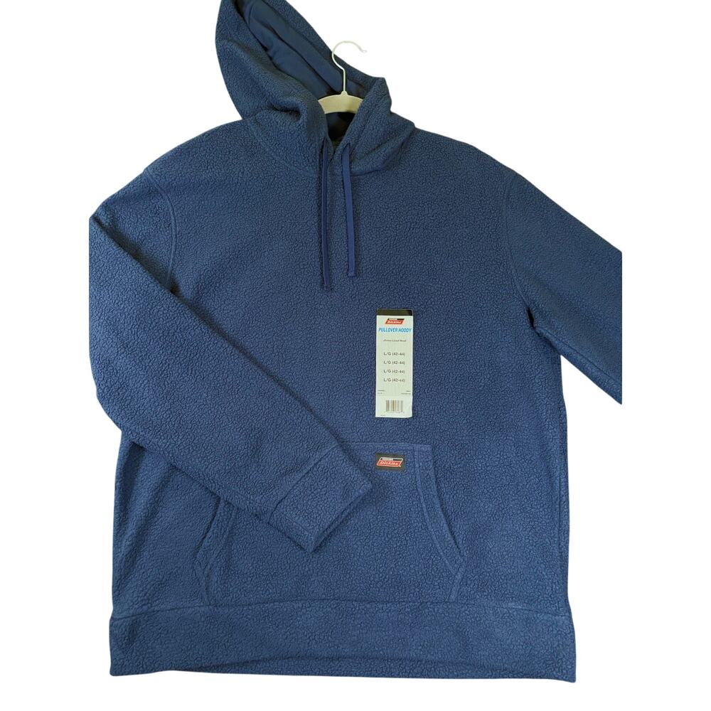 Genuine Dickies Men's L Navy Sherpa Fleece Pullover Hoodie NWT